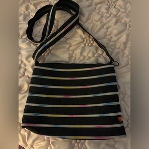 Striped Black Crossbody Bag